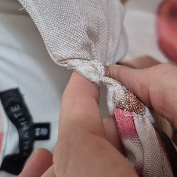 Dynamite Womens Feminine Pink Ruched Mesh Floral Maxi Dress - Size Small - Picture 7 of 7